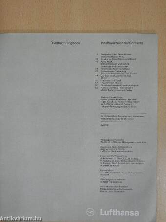 Lufthansa Bordbuch/Logbuch Juli 1981