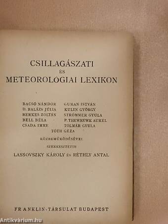 Csillagászati és Meteorológiai Lexikon