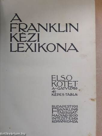 A Franklin kézi lexikona I. (töredék)