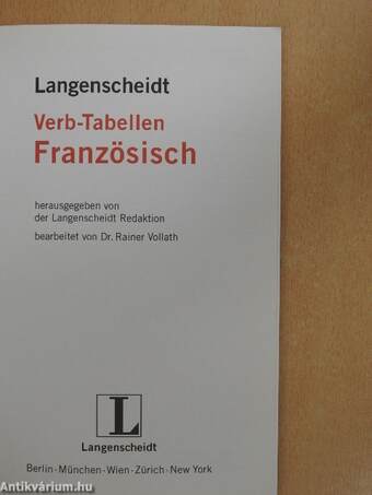 Langenscheidt Verb-Tabellen Französisch