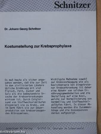 Kostumstellung zur Krebsprophylaxe