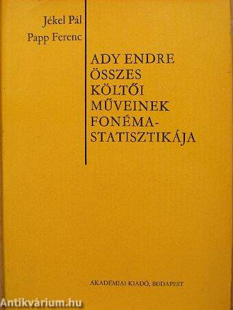Ady Endre összes költői műveinek fonémastatisztikája