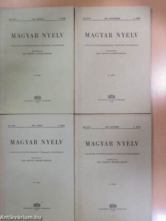 Magyar nyelv 1963/1-4.