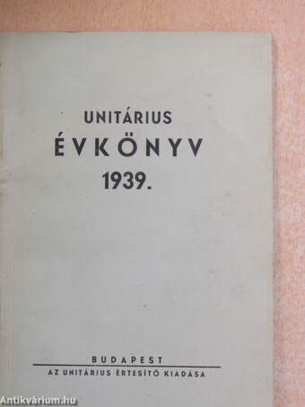 Unitárius évkönyv 1939.