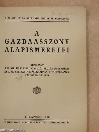 A gazdaasszony alapismeretei