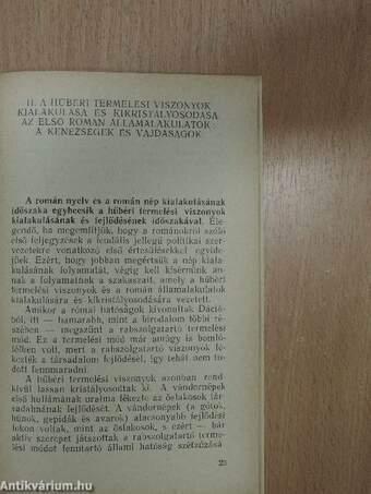 A román nyelv és a román nép kialakulása/Az első feudális államok létrejötte országunk területén