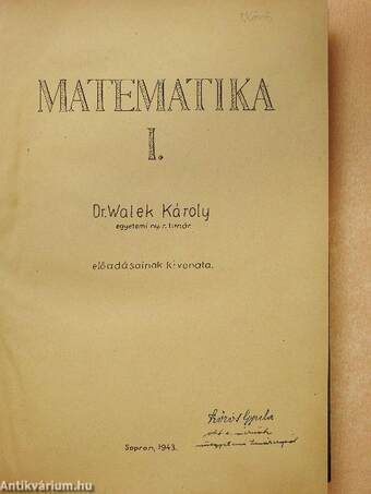 Matematika I.