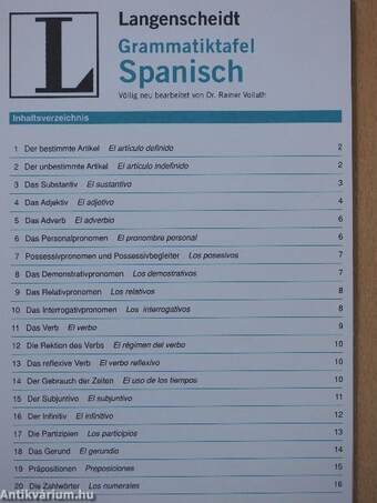 Langenscheidt Grammatiktafel Spanisch