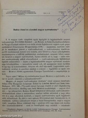 Budenz József és a korabeli magyar nyelvtudomány (dedikált példány)