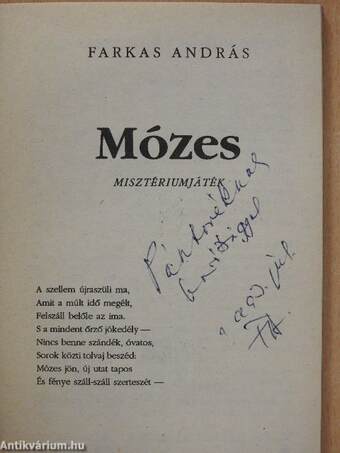 Mózes (dedikált példány)