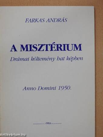 A misztérium (dedikált példány)