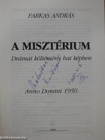 A misztérium (dedikált példány)