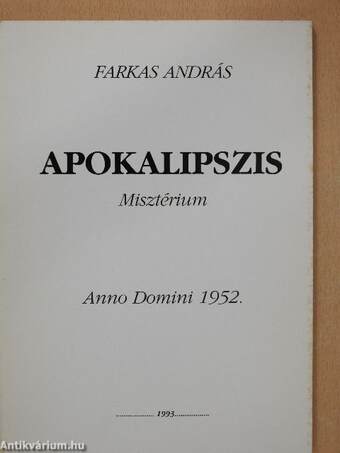 Apokalipszis (dedikált példány)