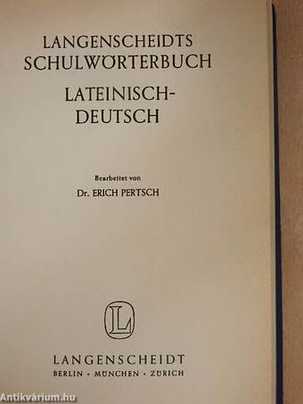 Langenscheidts Schulwörterbuch Lateinisch-Deutsch