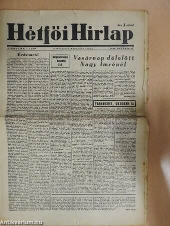 Hétfői Hirlap 1956. október 15.