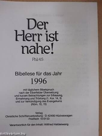 Der Herr ist nahe! 1996