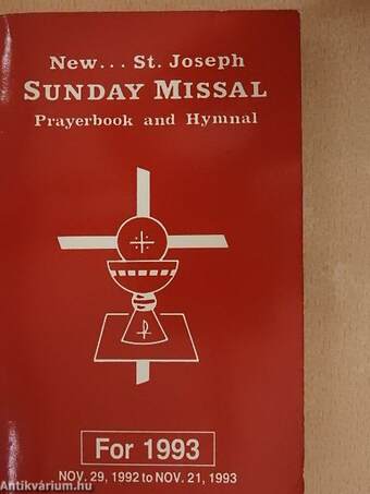 New... St. Joseph Sunday Missal Prayerbook and Hymnal for 1992-1993