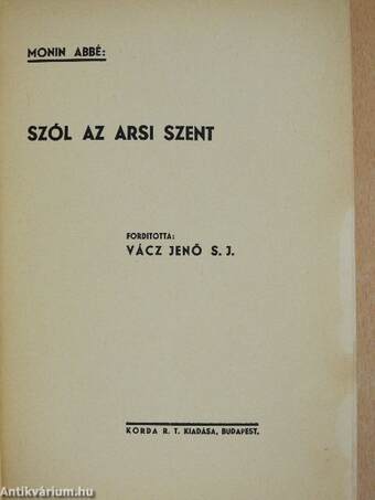 Szól az Arsi Szent