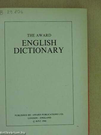 The Award English Dictionary