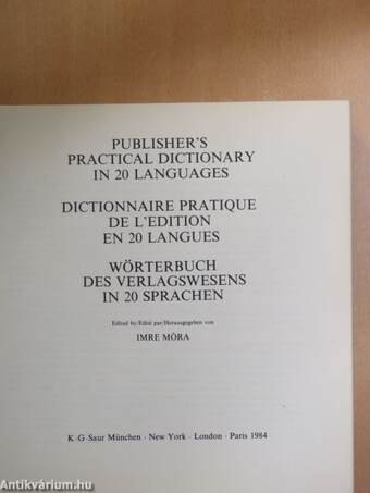 Publisher's Practical Dictionary in 20 Languages