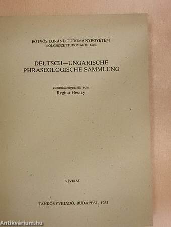 Deutsch-Ungarische phraseologische sammlung