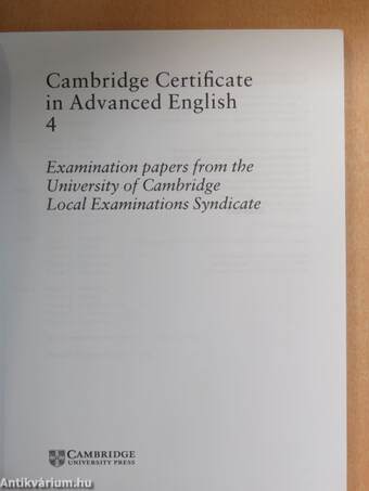 Cambridge Certificate in Advanced English 4