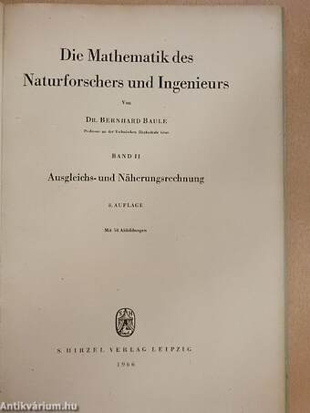 Die Mathematik des Naturforschers und Ingenieurs II.