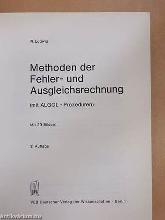 Methoden der Fehler- und Ausgleichsrechnung