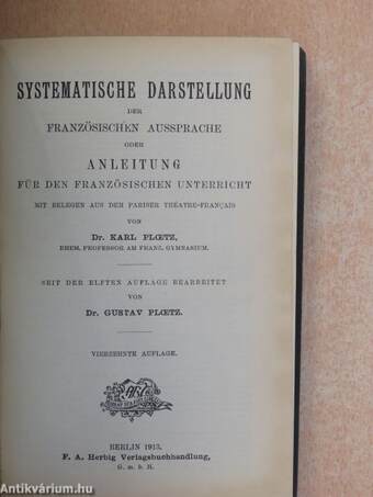 Systematische Darstellung der französischen Aussprache