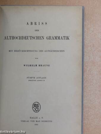 Abriss der Althochdeutschen Grammatik