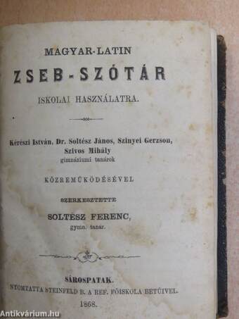 Magyar-latin zseb-szótár
