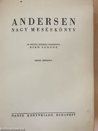 Andersen nagy meséskönyv (rossz állapotú)
