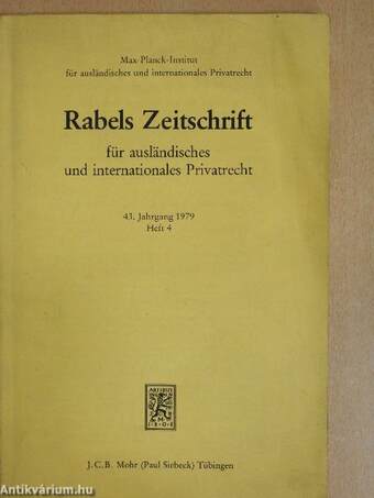 Rabels Zeitschrifts für ausländisches und internationales Privatrecht 1979/4