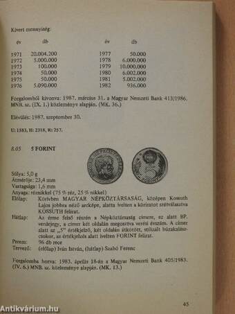 Magyarország fém- és papírpénzei. A forint pénzrendszer 1946-1986 (dedikált példány)