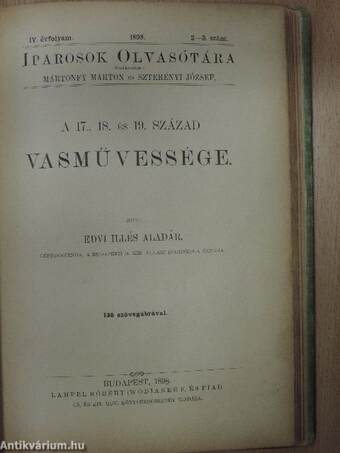 Iparosok olvasótára 1896-1898 (vegyes számok) (4db) (rossz állapotú)