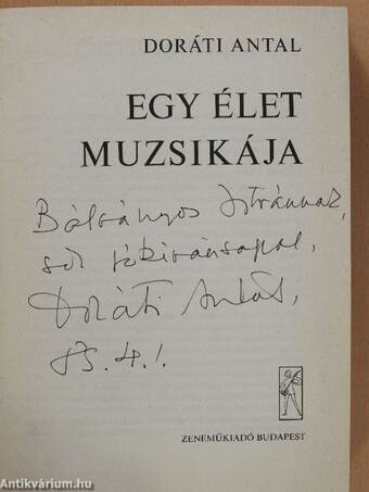 Egy élet muzsikája (dedikált példány)