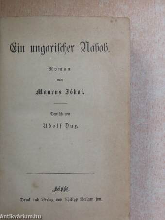 Ein ungarischer Nabob (gótbetűs)