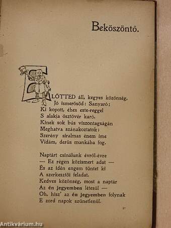 Sanyaró-naptár 1906-ra (rossz állapotú)