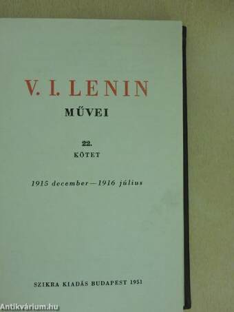 V. I. Lenin művei 22.