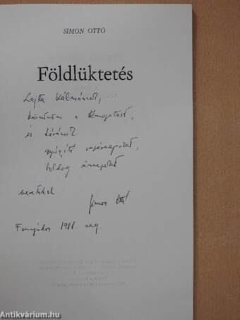 Földlüktetés (dedikált példány)