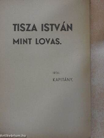 Tisza István mint lovas (rossz állapotú)