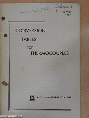 Conversion Tables for Thermocouples