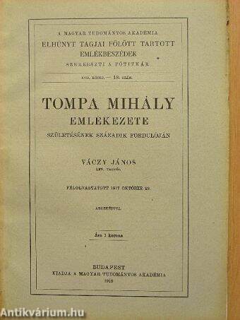 Tompa Mihály emlékezete