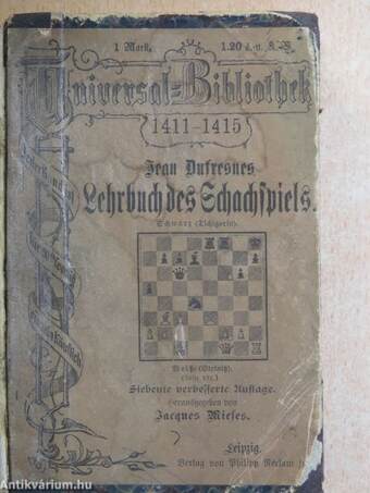 Kleines Lehrbuch des Schachspiels (gótbetűs) (rossz állapotú)