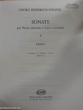 Sonate per flauto traverso e basso continuo I.