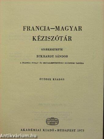 Francia-magyar kéziszótár 