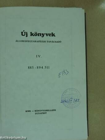 Új könyvek 1981. IV. (töredék)