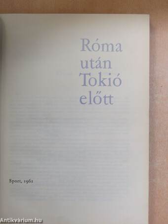 Róma után Tokió előtt