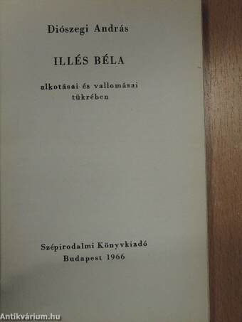 Illés Béla alkotásai és vallomásai tükrében