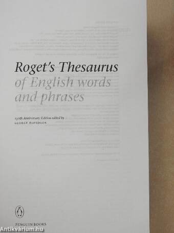 Roget's Thesaurus of English Words and Phrases